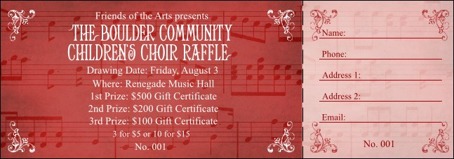 Choral Raffle Ticket