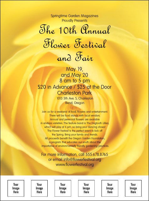 Yellow Rose Flyer with Image Upload