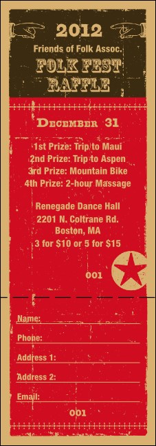 2012 Woodcut Raffle Ticket