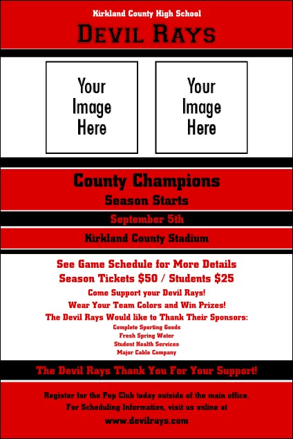 Sports Poster 002 in Red and Black