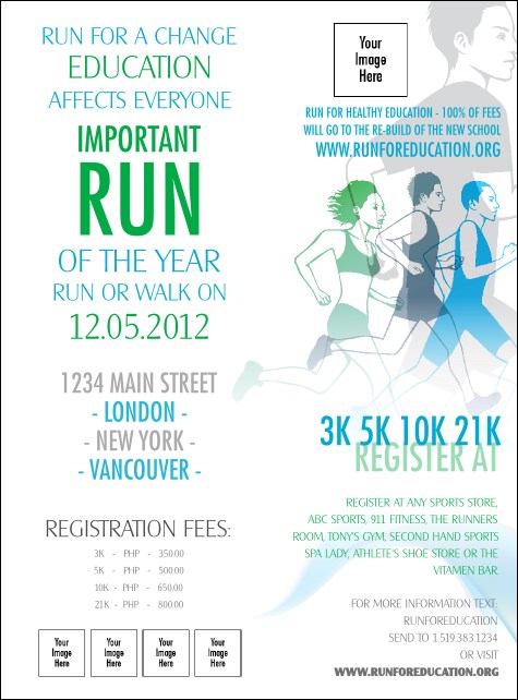 Run for a Cause Blue & Green Flyer