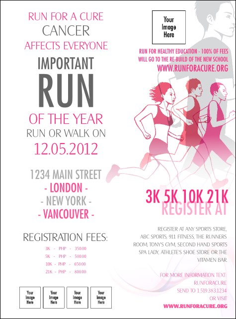 Run for a Cause Pink Flyer