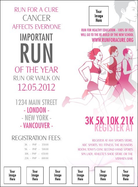 Run for a Cause Pink Logo Flyer