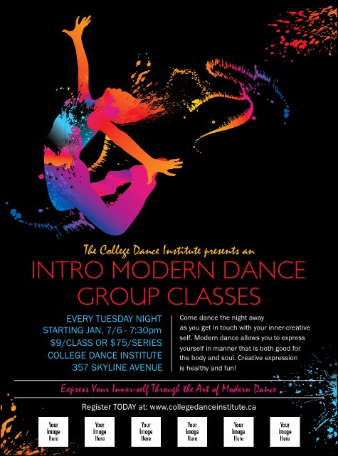 Modern Dance Black Logo Flyer