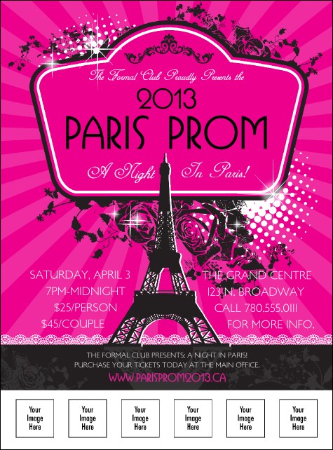 Paris Pink and Black Logo Flyer