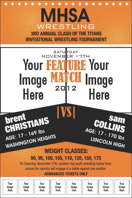 Wrestling Logo Poster (Orange) Product Front
