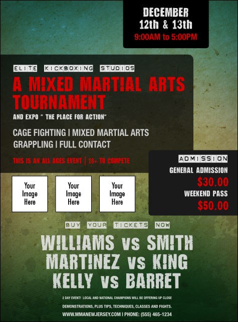 Contemporary Mixed Martial Arts Flyer Product Front