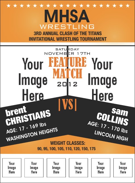 Wrestling Logo Flyer (Orange) Product Front