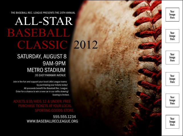Baseball Stiches Logo Flyer Product Front