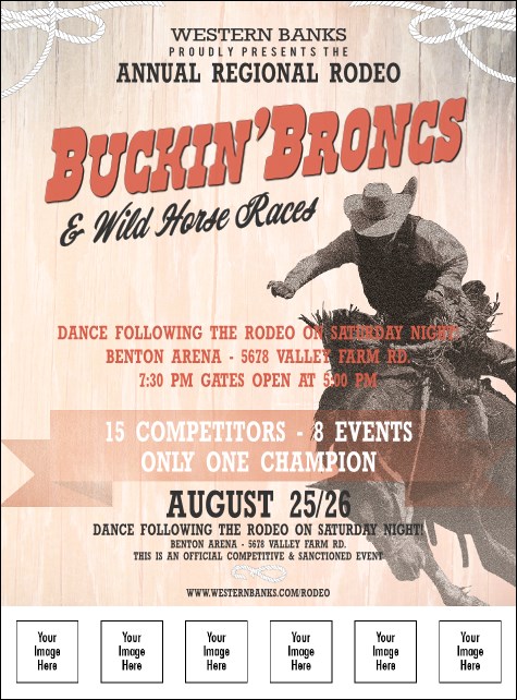 Bucking Bronco Rodeo Logo Flyer Product Front
