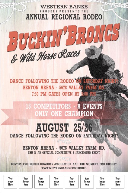Bucking Bronco Rodeo Logo Poster
