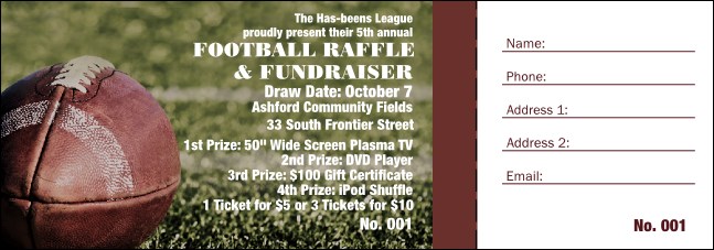 Football Raffle Ticket 001