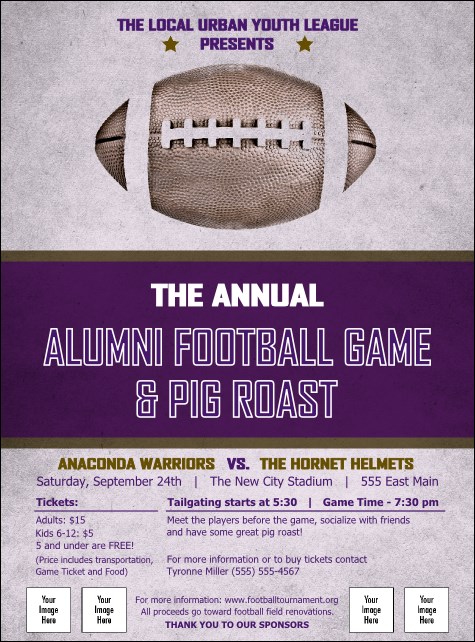 Football Purple Flyer Product Front