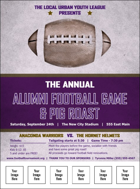 Football Purple Logo Flyer Product Front