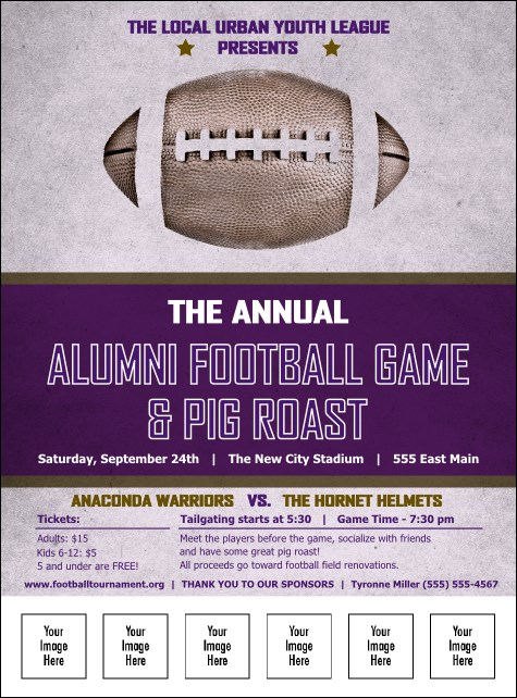 Football Purple Logo Flyer