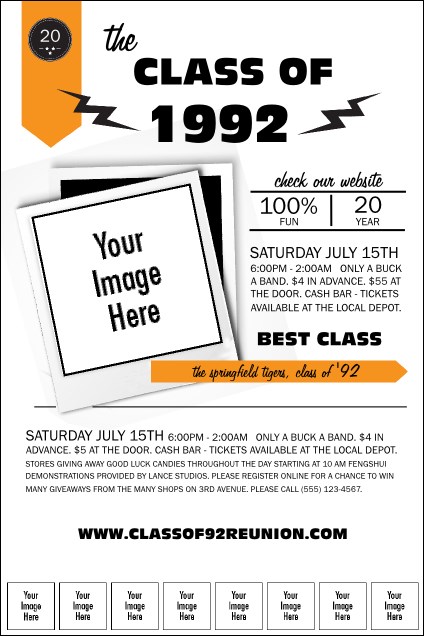 Class Reunion Mascot Orange Logo Poster