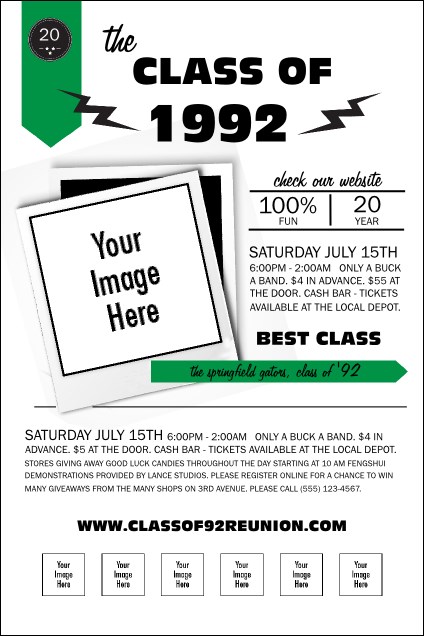 Class Reunion Mascot Green Poster