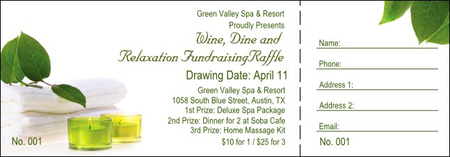 Green Candles Raffle Ticket