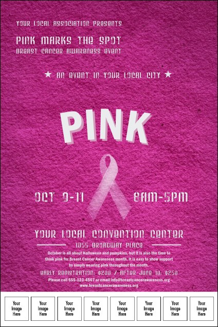 Breast Cancer Pink Ribbon Logo Poster