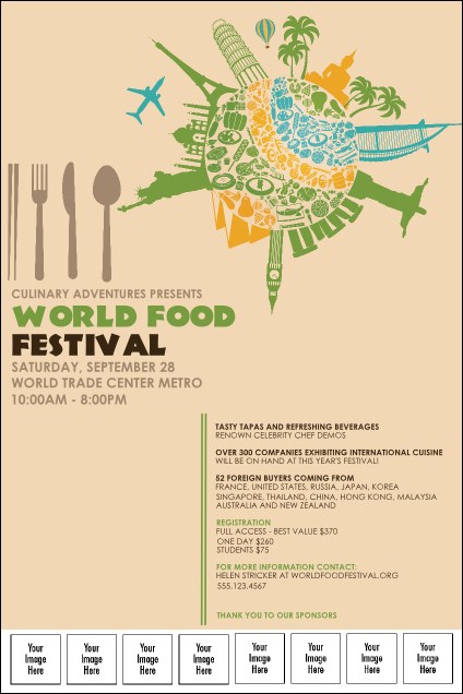 Food Festival Logo Poster Product Front