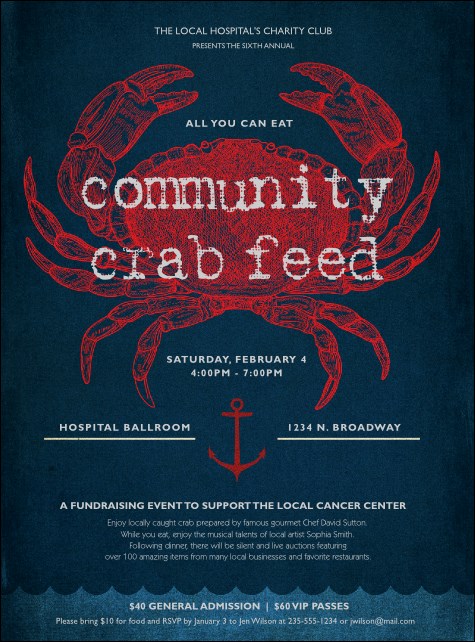 Crab Dinner Flyer