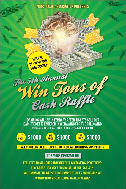 Cash Raffle Green Poster Product Front