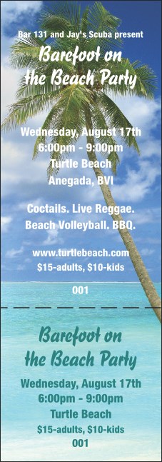 Palm Tree ticket Product Front
