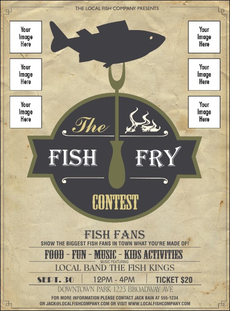 Fish Fry Logo Flyer Product Front