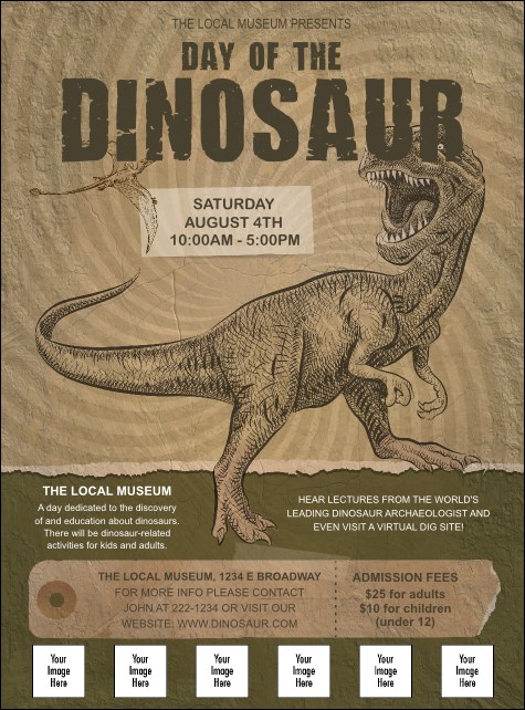 Dinosaur Illustrated Logo Flyer Product Front