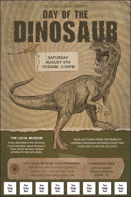 Dinosaur Illustrated Logo Poster Product Front