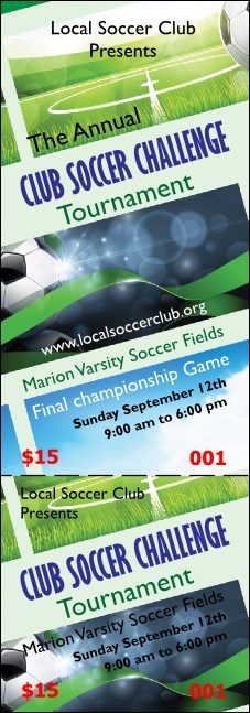 Soccer Ribbon Event Ticket Product Front
