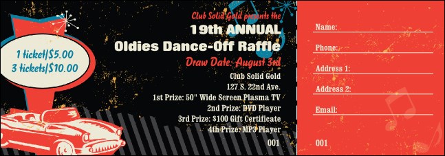 Oldies Raffle Ticket