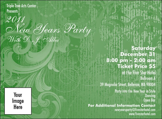 Year Classic Green Invitation