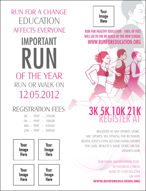 Run for a Cause Pink Invitation
