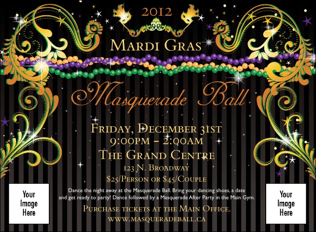 Mardi Gras Beads Invitation