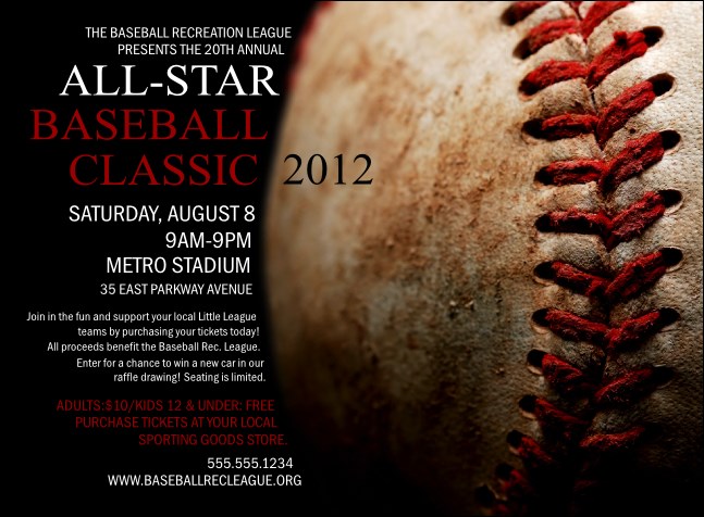 Baseball Stiches Invitation