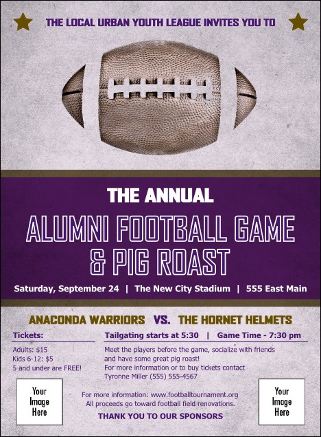 Football Purple Invitation