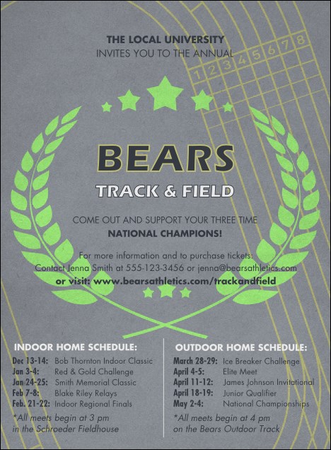 Track and Field Invitation Product Front