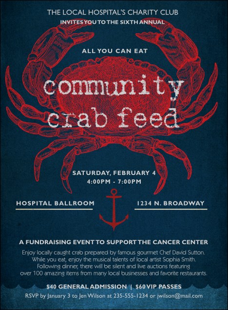 Crab Dinner Invitation Product Front