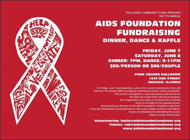 AIDS Fundraising Invitation Product Front