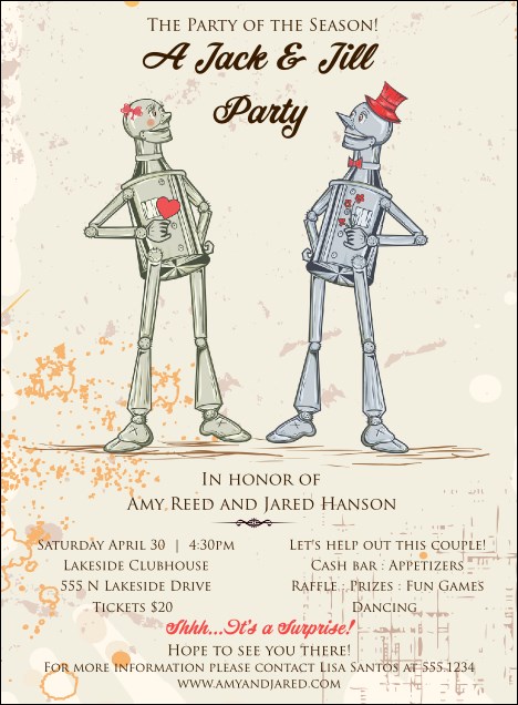 Robot Jack and Jill Invitation Product Front