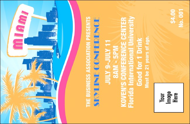 Miami Drink ticket Product Front