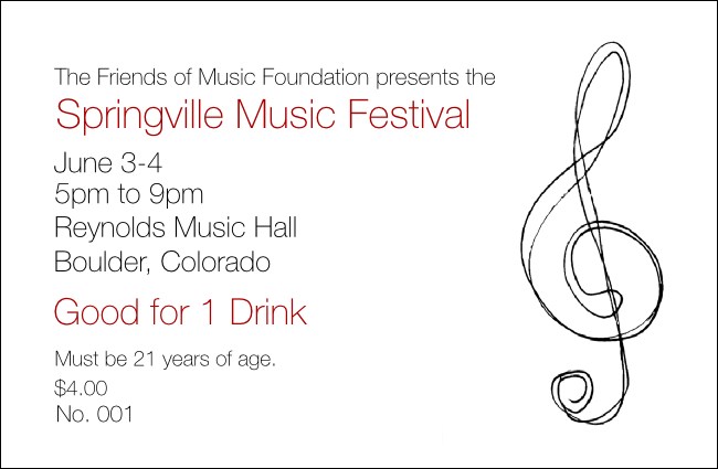 Music Event Drink Ticket