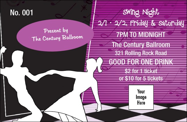 50s Swing Dance Drink Ticket