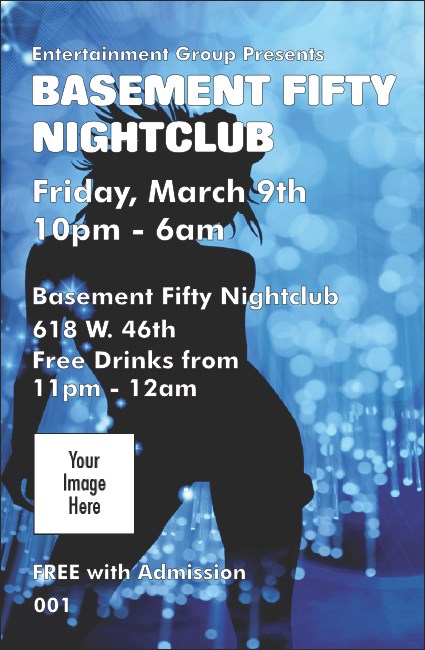 Nightclub Blue Drink Ticket