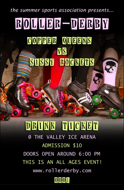 Roller Derby Legs Drink Ticket Product Front