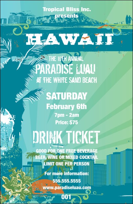 Hawaii Drink Ticket Product Front