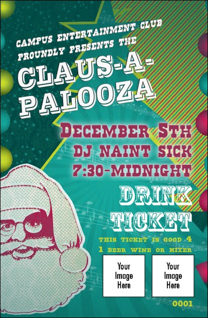 Claus-A-Palooza Drink Ticket Product Front