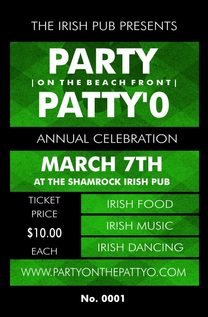 St. Patrick's Day Plaid Drink Ticket