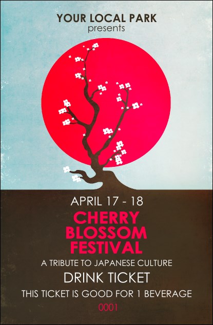 Cherry Blossom Circle Drink Ticket Product Front